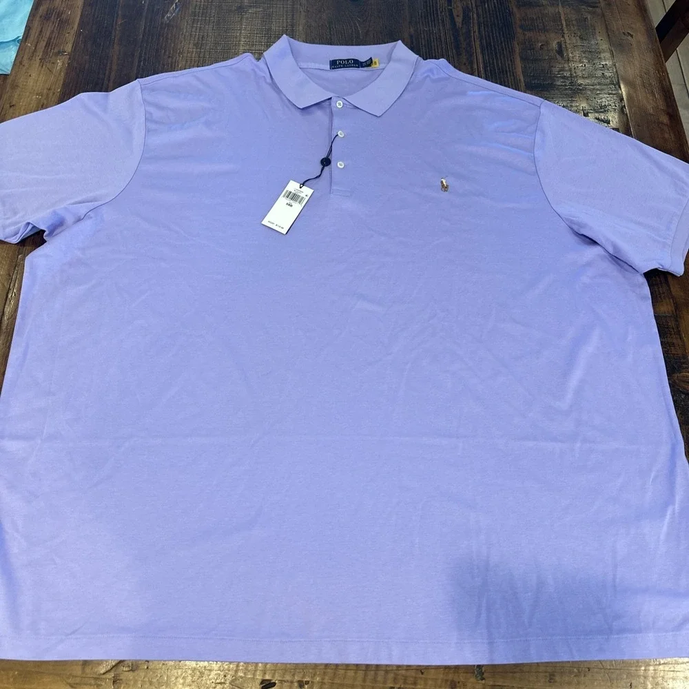 NWT Polo Ralph Lauren Pony SS Men 5XB Polo Shirt Classics Purple MSRP $110